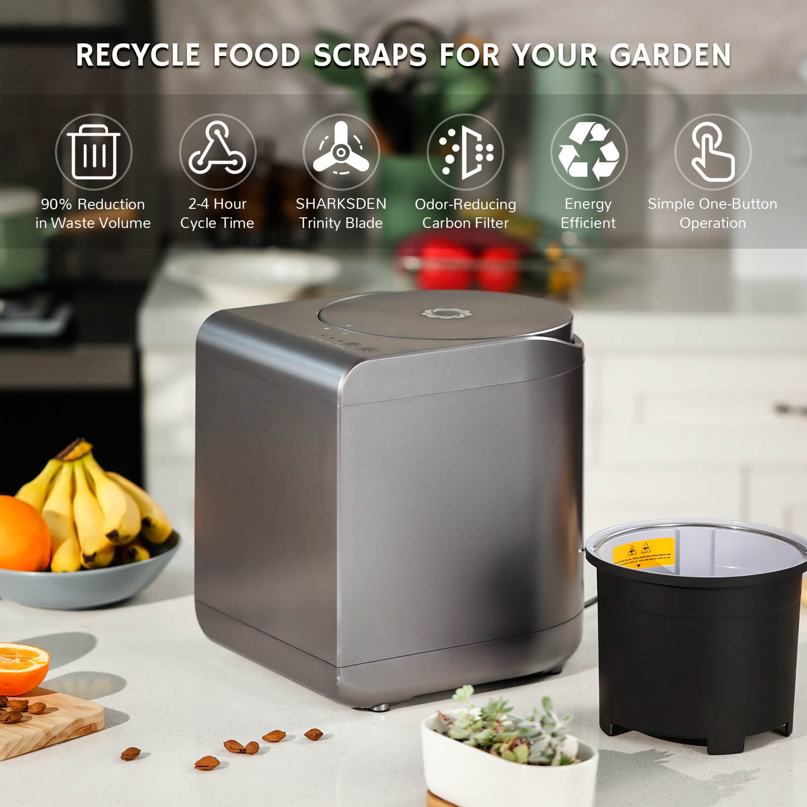 Airthereal Revive Electric Kitchen Composter Benefits of recycling food scraps