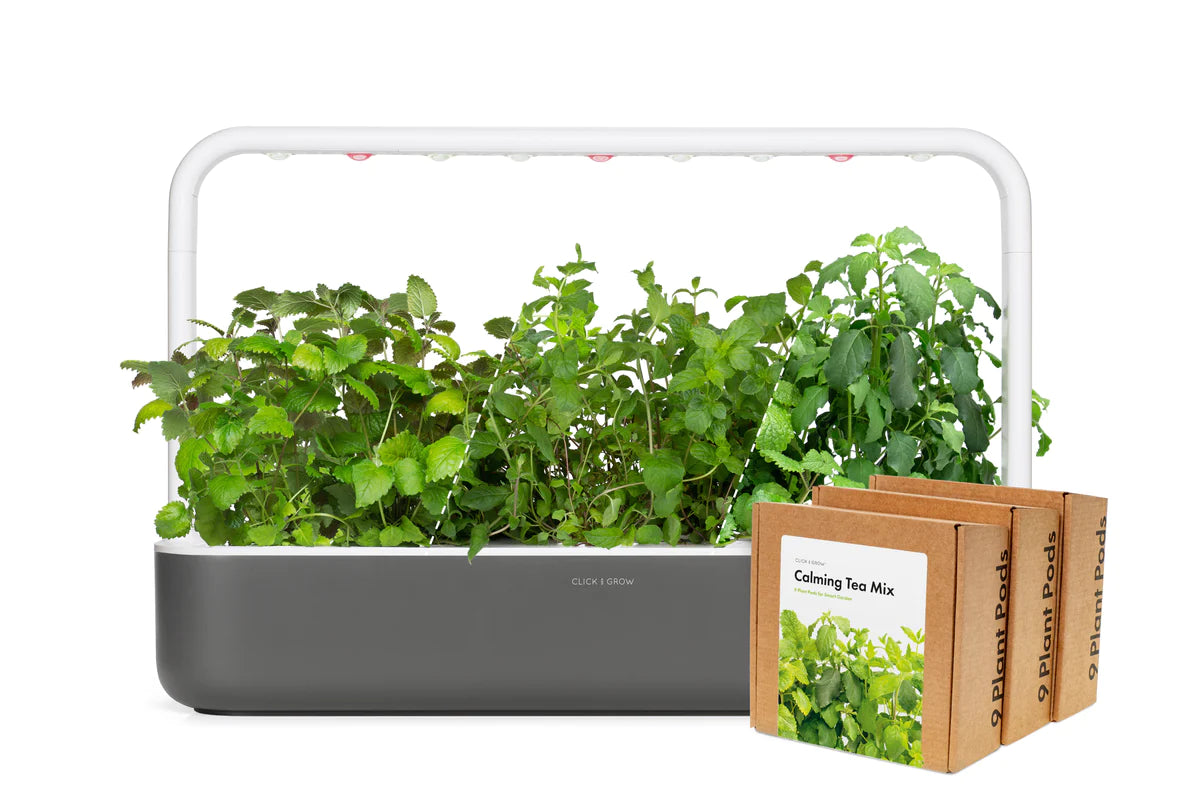 Click and Grow Smart Garden 9 Calming Tea Mix Kit in Grey