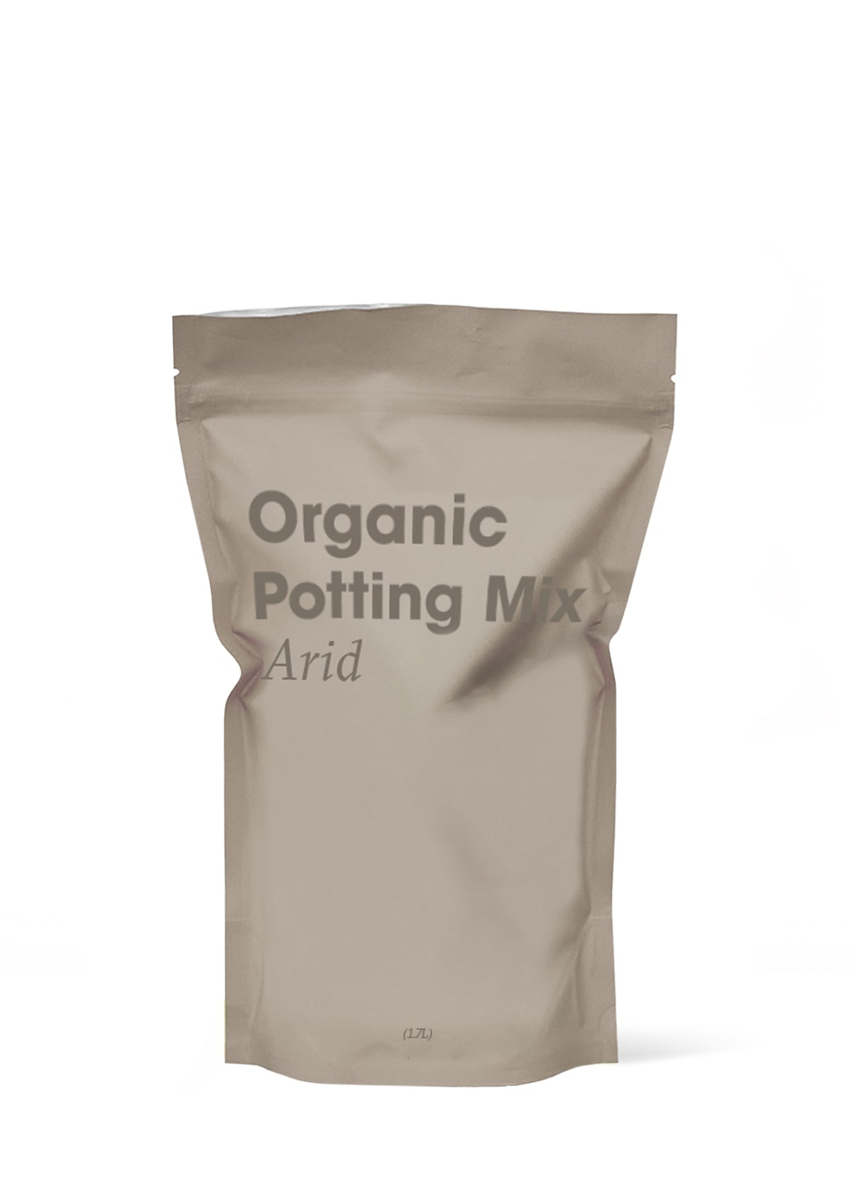Organic Potting Mix for Arid Plants in a brown bag with a white background