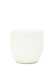 White 7" Wide Rounded Ceramic Planter with a white background
