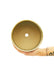 Shiny Gold Cylindrical Ceramic planter 5" wide with a white background with a hand holding it to view the top 