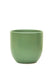 Green 7" Wide Rounded Ceramic Planter with a white background